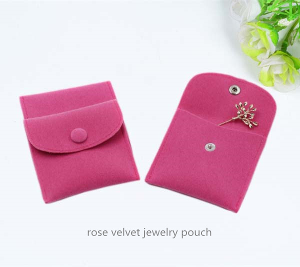rose velvet jewelry pouch for bracelet, necklace