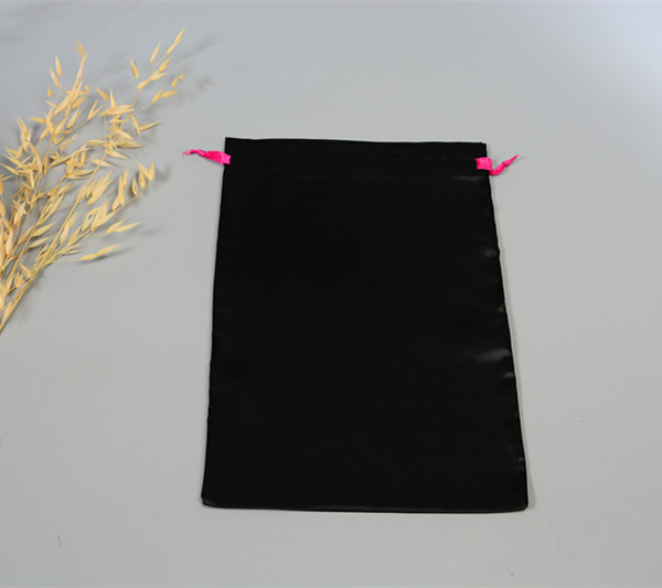 plain black satin pouch