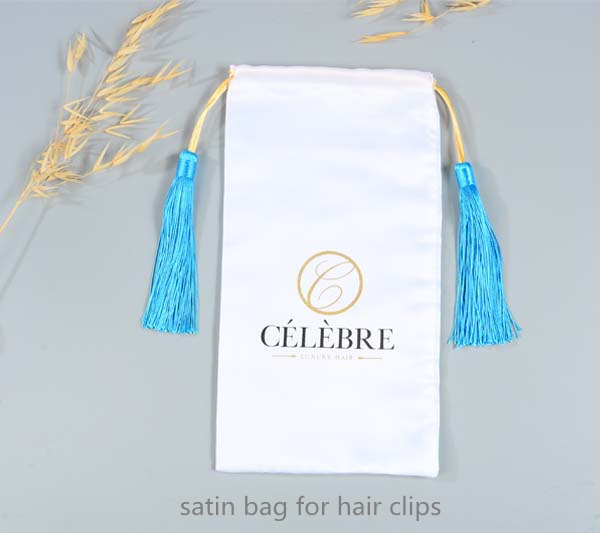 satin hair bag with tassels