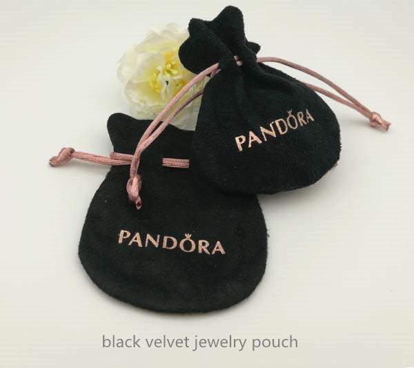 pandora velvet jewelry bag black
