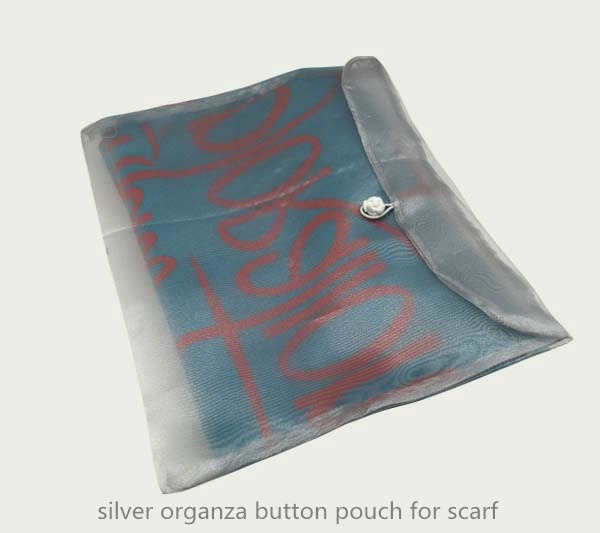 silver organza envelope pouch for scarf
