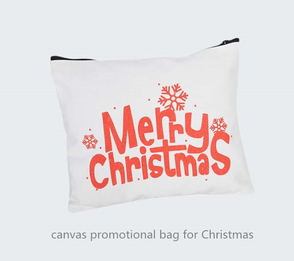 canvas gift zipper pouch for Christmas