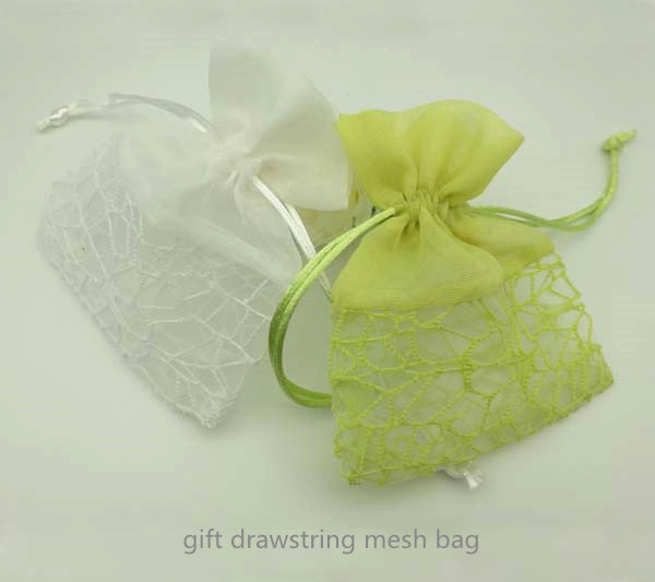 white organza sweet mesh pouch