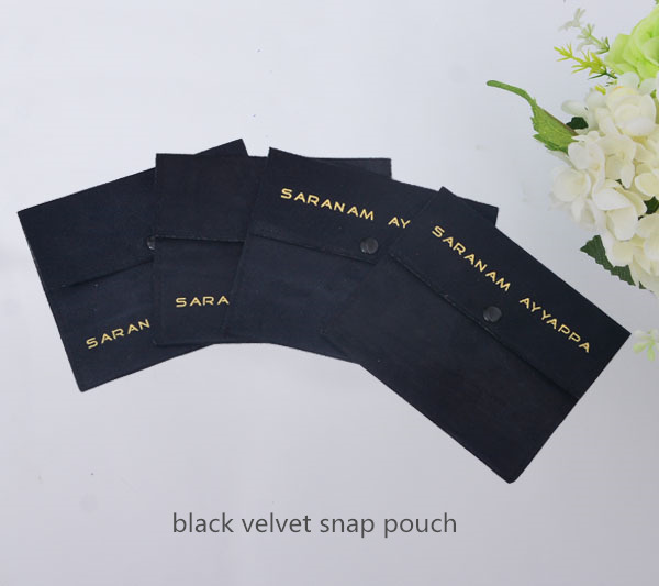 black velvet snap pouch for bracelet