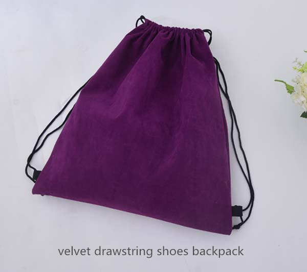velvet drawstring backpack for shoes