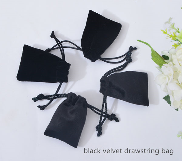 black velvet drawstring bag for jewelry