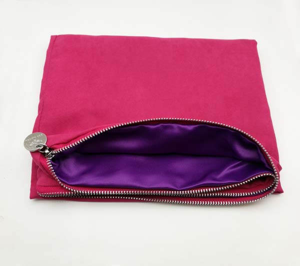 double velvet clutch zipper bag