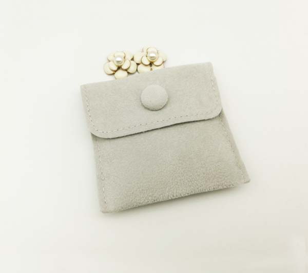 velvet watch pouch with button flap