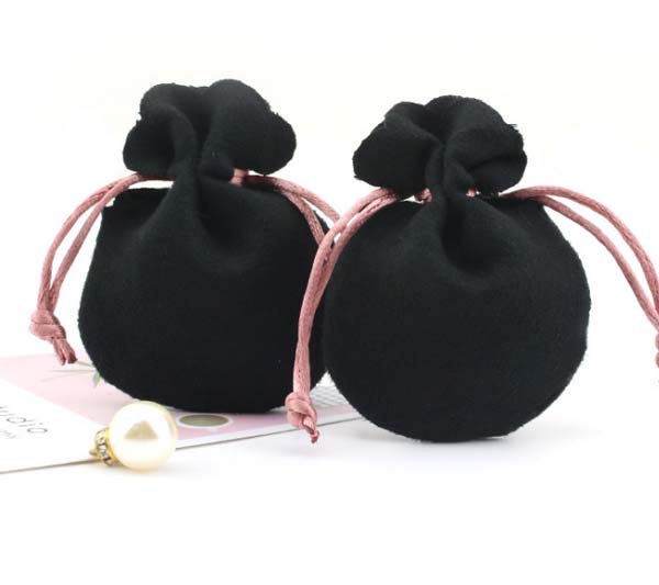 black suede jewelry pouch 