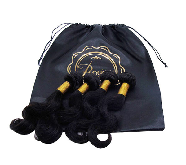 4 bundles hair extension satin bag 