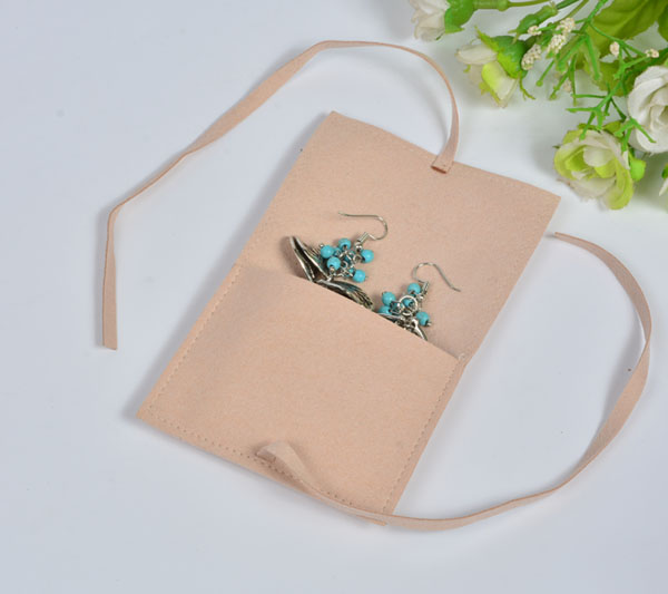 microfiber velvet jewelry bag with velvet ribbon 