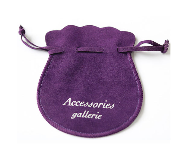 purple velvet drawstring accessories bag 
