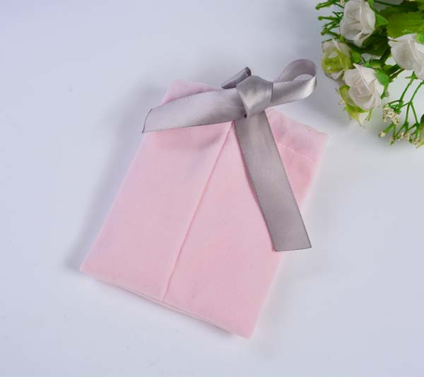 wholesale velvet jewelry pouch pink 