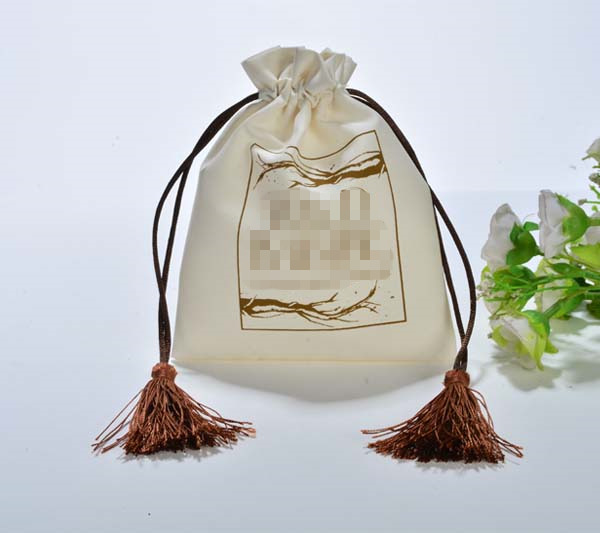 satin gift pouch with tassels 