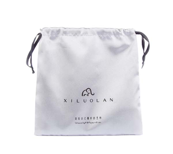 satin drawstring bag with silk ribbon  