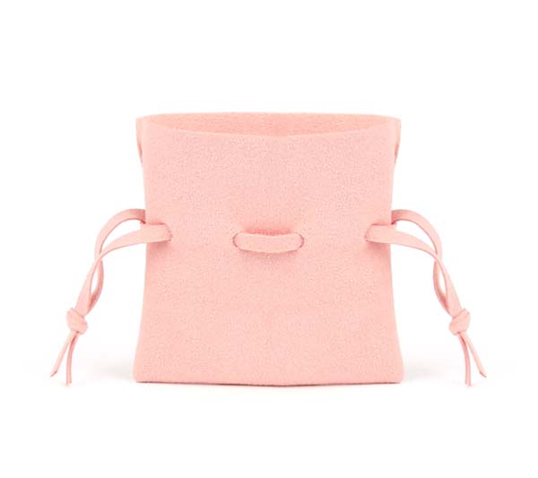 Pink Microfiber Drawstring Bag for Jewelry 