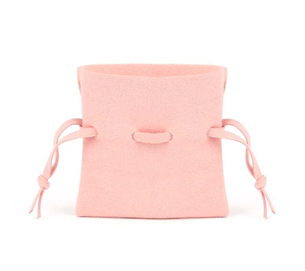 Pink Microfiber Drawstring Bag for Jewelry 