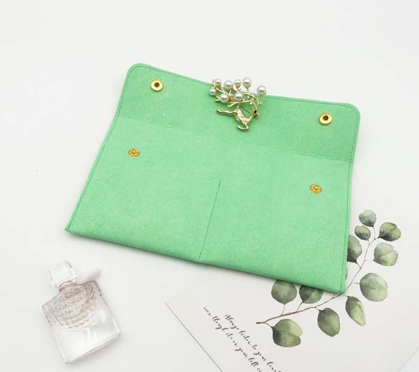 Thick Microfiber Jewellery Bag with Button Closure 