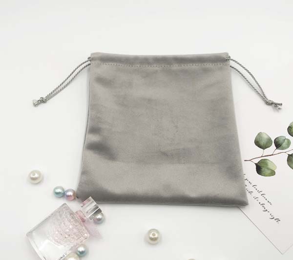 grey flannel gift bags for cosmetics 