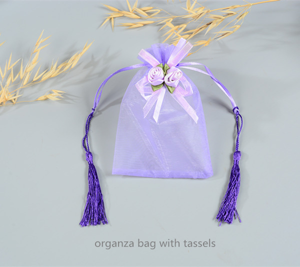 organza bag with tassels