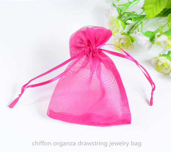 chiffon organza drawstring jewelry bag