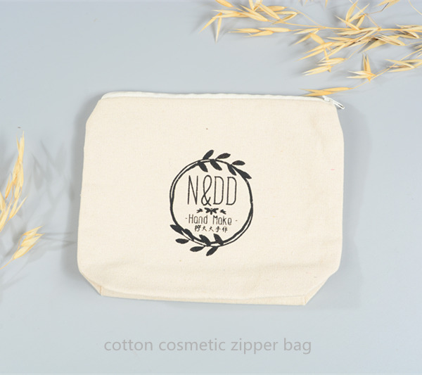 cotton cosmetic zipper bag