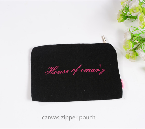 12 oz canvas cosmetic zipper pouch
