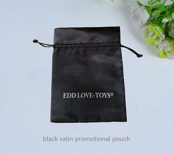 black satin promotional pouch