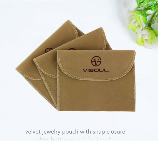 velvet jewelry pouch with snap closure