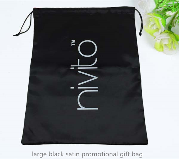 large black satin promotional gift bag