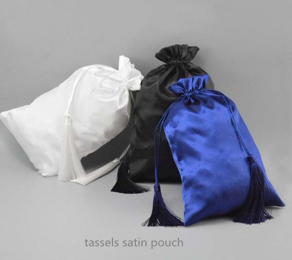 tassels satin pouch