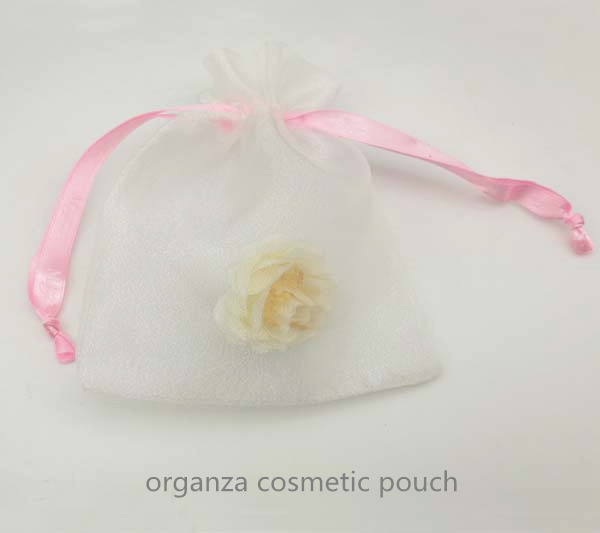 white organza pouch