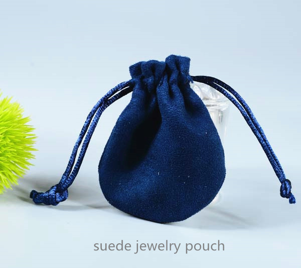 round suede jewelry pouch 