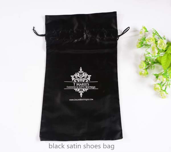 black satin shoes pouch