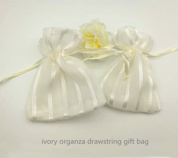 ivory organza sweet bag wedding favors