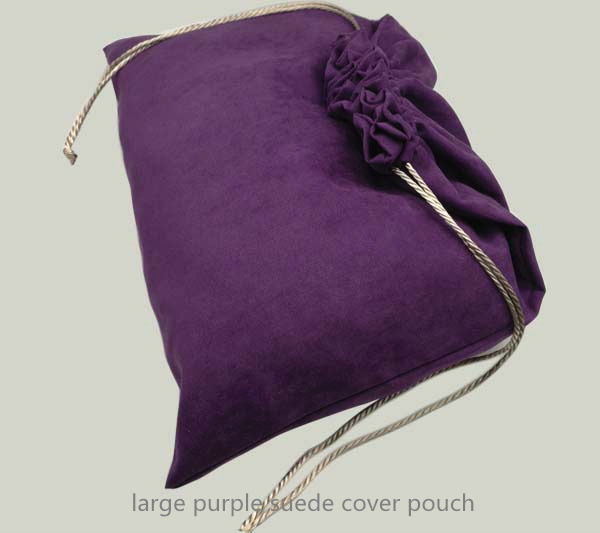 large purple suede cover pouch for shoes handbag