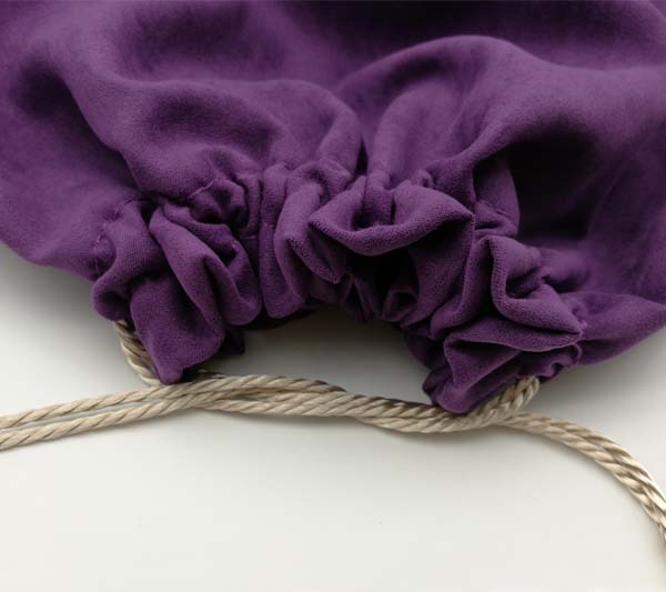 large purple suede cover pouch for shoes handbag
