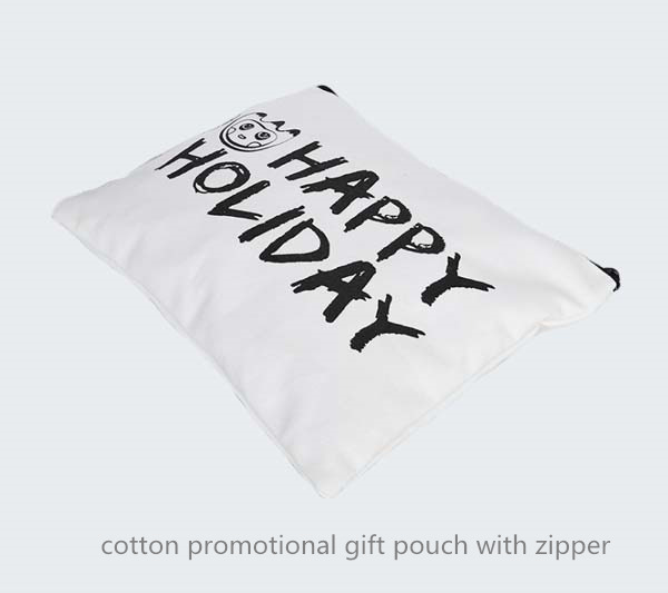 cotton promotional gift pouch with zipper 