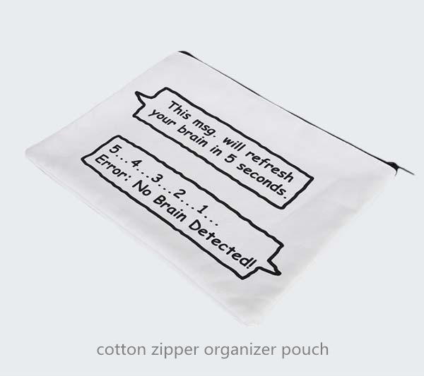 cotton promotional gift pouch with zipper 