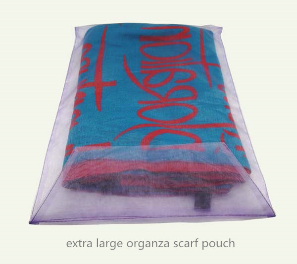 extra large purple organza scarf pouch