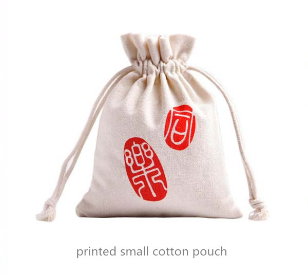 printed small cotton pouch
