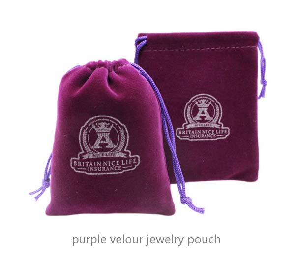 purple velour drawstring bag for jewelry