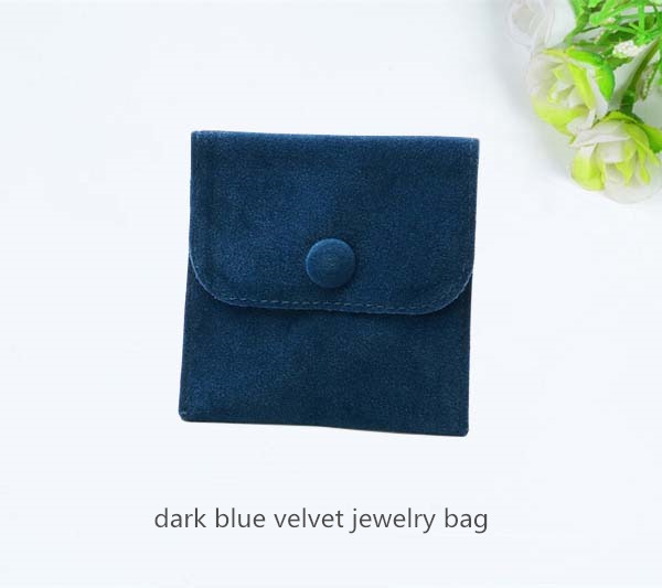 dark blue velvet jewelry bag