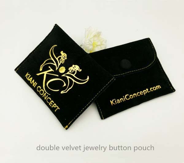 Double velvet jewelry pouch with flap