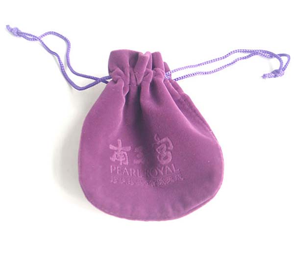 purple velvet jewelry bag with round bottom