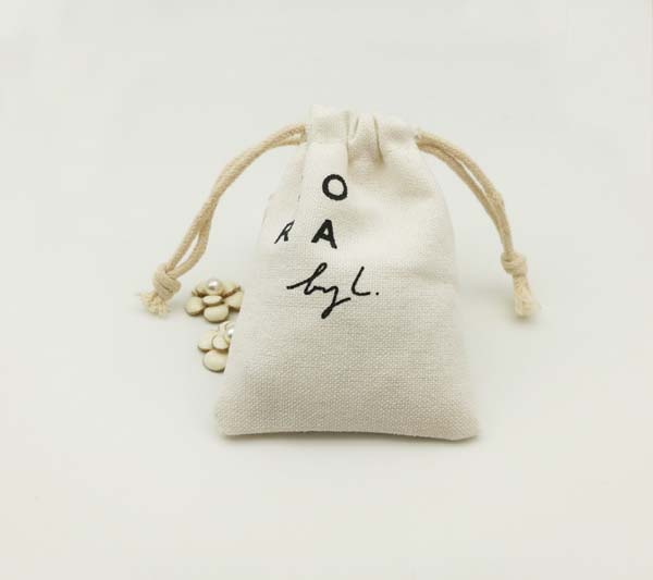 mini cotton muslin jewelry pouch 