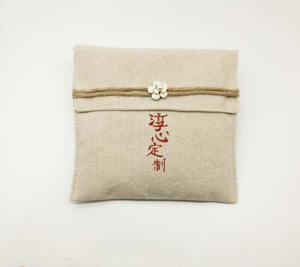 vintage burlap tea towel package pouch