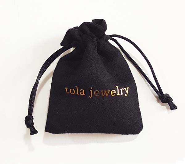 customized black suede jewelry bracelet bag 