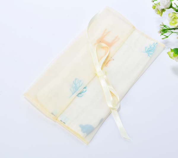 organza sheer envelope gift bag with silk ribbon bowknot