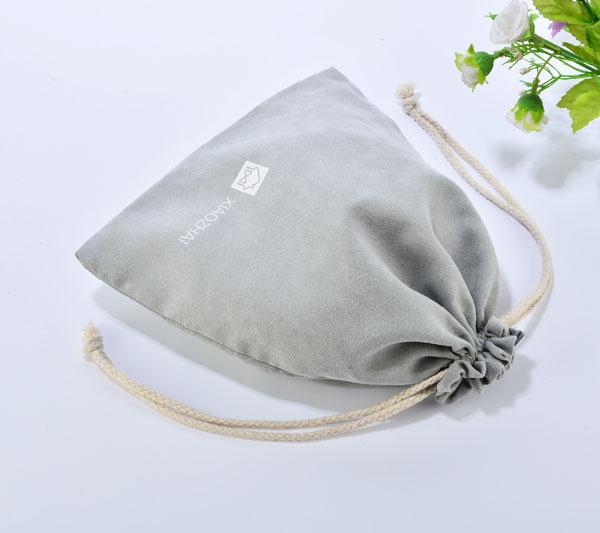 Suede Promotional Gift Bag with Cotton Drawstring Rope